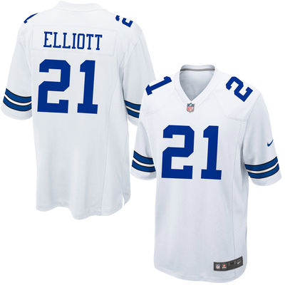 Men's Dallas Cowboys 21 Ezekiel Elliott Nike White 2016 Draft Pick Elite Jersey